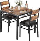  3 Piece Dining Table Set Kitchen Table With Upholstered Chairs Metal Frame