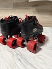 Riedell Dart Black Quad Roller Skates With Red Wheels   Red Laces Size 6