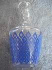 Vintage Liquor Cordial Lidded Decanter W 4 Shot Glasses  made In France 