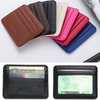 Leather Slim Wallets Front Pocket Credit Card Holder Pocket Purse For Men Women