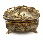 Jennings Brothers Art Nouveau Dresser Jewelry Lipstick Vanity Footed Trinket Box