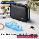 Auvon Weekly Pill Organizer 3 Times A Day  Large Pill Box 7 Day With A Pu Leathe
