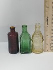 Vintage Wheaton Glass Bottles Mini Lot Of 3 Indian Vegetable Bitters Chief Wahoo