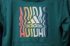 Adidas Originals Hoodie Youth Medium Pullover Logo Green Blue M 10 12 Sweatshirt