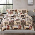 Comforter Set King Size Plaid King-7 Pieces Bear Moose Plaid Patchwork