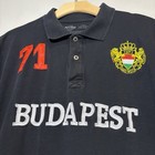 Hard Rock Cafe Budapest  71  Size Xl Black Embroidered Polo Shirt Rugby Jersey