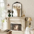  20x30 Arched Mirror  Black Traditional Vintage Ornate Baroque Wall Mirror  