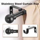 Black Curtain Rods For Windows 31 - 46   Adjustable Decorative Drapery Rod