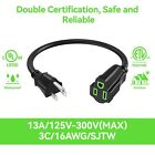 Power Extension Cord 0 5ft 6inch 2 Pack  Short 3 Prong Electric Extension Cable