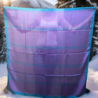Vintage Silk Scarf Vibrant Fuchsia Teal Indian Silk Large Square Scarf 40 X 39