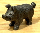 Vintage Lot Of 6 Miniature Animal Pewter Figurines 5 Pigs 1 Armadillo