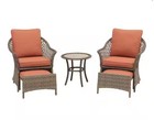 Hampton Bay Valley Spring 5 Piece Chat Set- Brown Finish Sienna Red Cushions