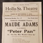 2247----1913 Hollis St Theatre Boston Broadside program - Maude Adams-peter Pan