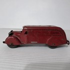 Vintage 1930s Marx Wyandotte Pressed Steel Armored Bank Toy Truck Red