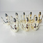 Set Of 8 Vintage Silver Plate Metal Swan Napkin Rings Holder Made In Japan