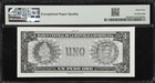 Dominican Republic  low Serial  000054   1 Peso Oro 1975 - 1978  pmg  Unc-64 Epq