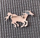 Ervin Hoskie Navajo Native American Sterling Silver Horse Pin  Brooch 1-7 8 