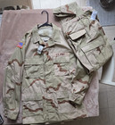 Military Army Mens Jacket Shirt   Pants Medium long Camouflage Desert Brand New