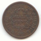 1804 Plain 4 Stemless Draped Bust Half Cent  Original Vf
