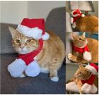 Cat Santa Hat With Scarf Christmas Costume For Cats Rabbits Puppies Dolls Red