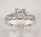 Art Deco Vintage Style Wedding Ring 14k White Gold Over 2 1 Ct Simulated Diamond