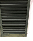 Small Antique Pair House Window Wood Louvered Shutters 16x31 Vtg Green 985-25b