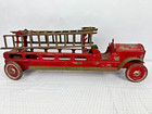 Vintage 1920s Dayton Toys Pressed Steel Flywheel Hill Climber Fire Ladder Truck
