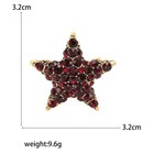 Red Rhinestone Star Snowflake Flower Brooch Vintage Pin Jewelry Pin Women Gift