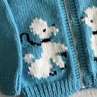 Vintage 50s 60s French Poodle Knit Cowichan Sweater Youth Kids Small Blue Rare