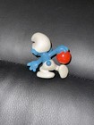 1978 Smurf W  Bowling Ball Red Pvc Figure Scheilch Made In Hong Kong