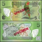 Fiji 5-100 Dollars 5 Pieces Set  2013 Nd  P-115s-119s  Unc Specimen