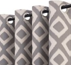 Blackout Curtains 2 Panels Geometric Grommet Thermal Bedroom Living Room