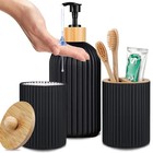 Bathroom Accessory Set Soap Dispenser Cotton Ball Jar Toothbrushholder Organizer