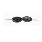 Gray Marble Flat Oval Czech Pressed Glass Beads 15mm  pack Of 20 