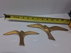 2 Vintage Brass Birds In Flight Seagulls Flying Mcm Hanging Wall Art