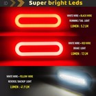 Wahmototin 2pcs Smoked Lens 6  Inch Oval 52 Leds Halo Combination White red