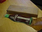 Vtg Nmib Coca Cola Bottle Thermometer 17    Metal Donasco Usa Green Back Read