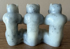 Carved White Stone Hear Speak See No Evil Monkeys 3  X 5  Vintage