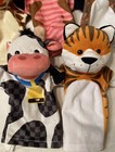 Melissa   Doug Plush 9  Hand Puppets Tiger Pig Cow Horse Giraffe Set Of 5