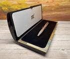 Vintage Montblanc Meisterst  ck Solitaire Pinstripe Sterling Silver Ballpoint Pen