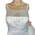 Signature Womens Wedding Dress Gown Beaded Bridal White Sheer Long Train