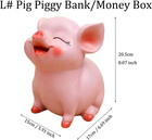 Piggy Bank  Unbreakable Plastic Money Box  Pink Pig Saving Coin Bank For Kids