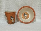 Peanuts Snoopy Woodstock Thanksgiving Pilgrim Kids Cup   Bowl Set Melamine 2021