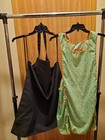 2 Lot 1   Vtg Farmhouse Full Bib Cover Up Apron  Cotton  Pockets  2   Black Newe