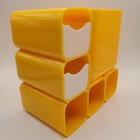 Vintage Mcm 70 s Retro Prop Hof Desk Organizer Caddy   2 X Drawers - Rare Yellow