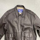 Vintage Airborne Leather Flight Jacket Mens Large Brown Bomber Pilot  mint  Euc