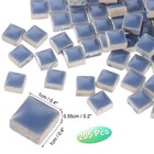 205pcs Square Ceramic Mosaic Tiles  Bulk Stained Mosaic Tiles  200g  Light Blue 