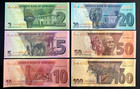 Zimbabwe Set 6 Banknote Set 2 5 10 20 50 100 Dollars World Paper Money Unc