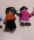 Wooden Poseable Doll Family Of 8 African American Dollhouse Figures 3 
