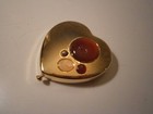 Vtg Estee Lauder  2011 Love  Red Agate Lucidity Pressed Powder Heart Compact